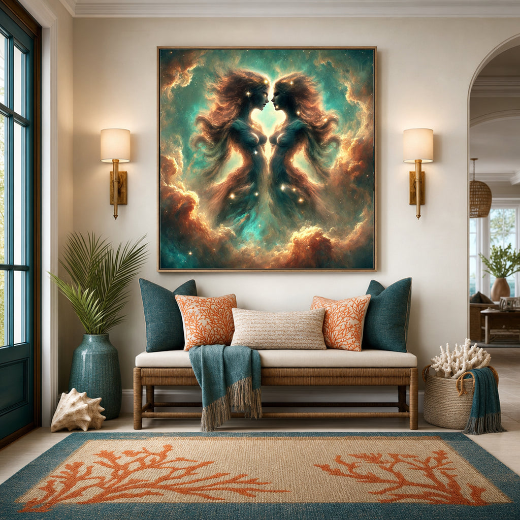 Gemini Celestial Reflections Zodiac Twins Constellation Astrology Fantasy Wall Art (Digital Download)