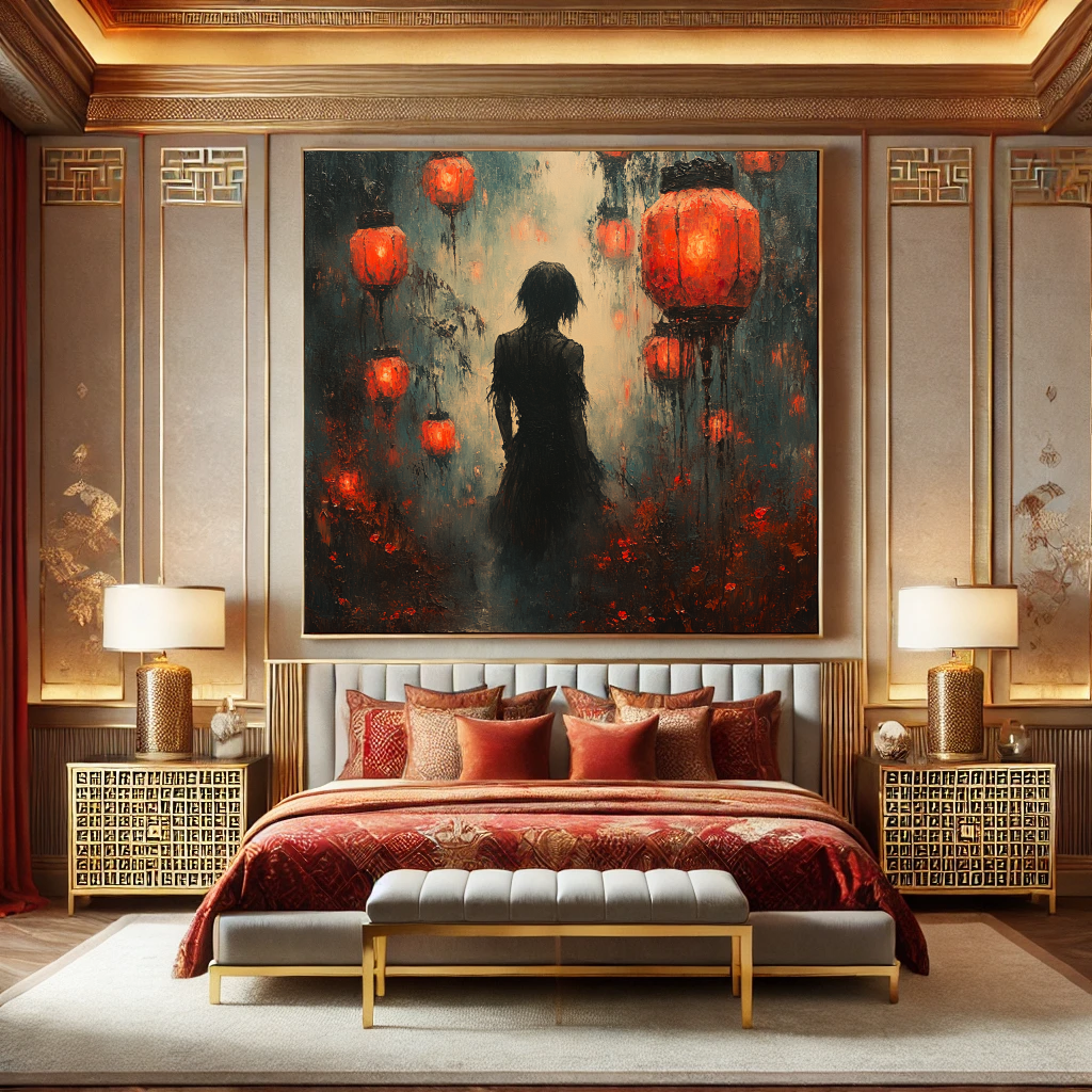 Lanterns of the Forgotten Dark Gothic Lantern Wall Art Haunted Atmospheric Painting Digital Download
