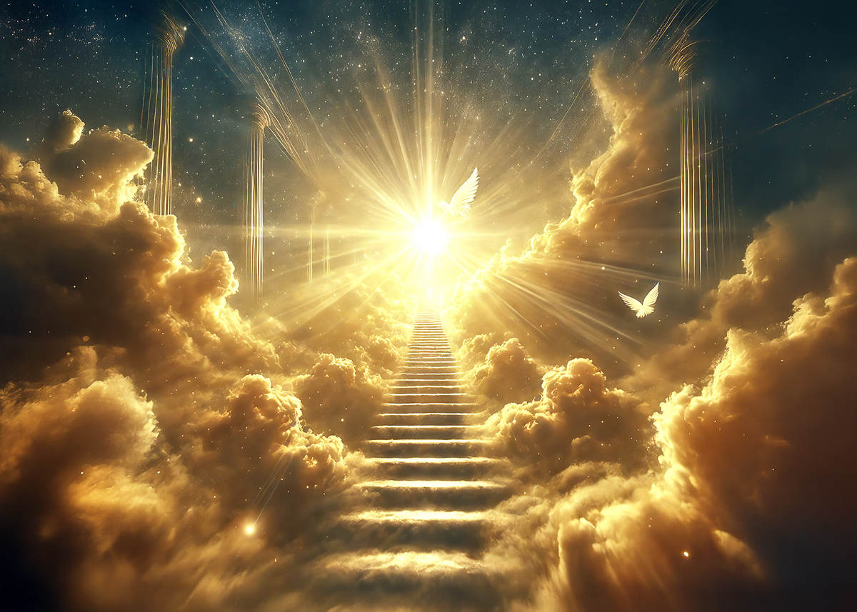 Heavenly Stairway Sympathy Card, Memorial Art (Digital Download)