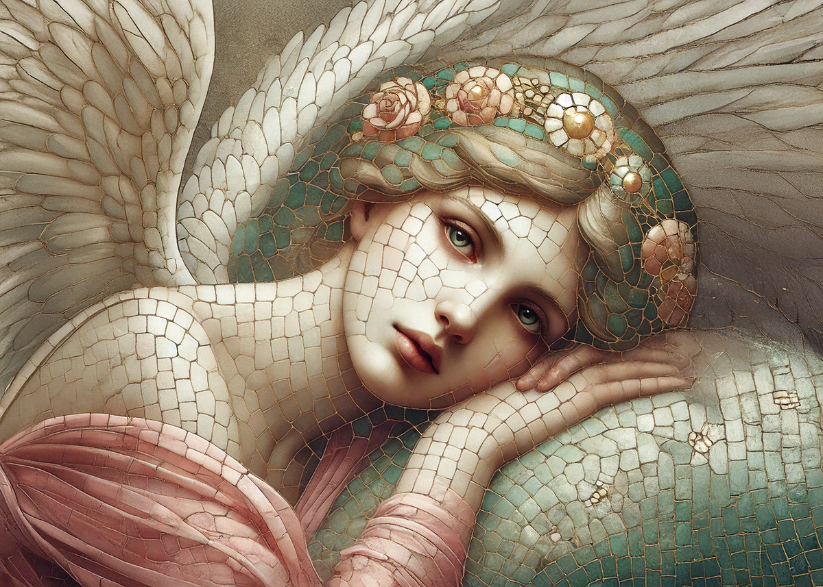 Resting Angel Sympathy Card, Graceful Memorial Art (Digital Download)