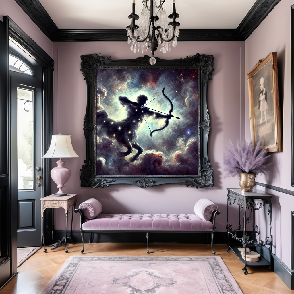 Sagittarius Zodiac Constellation Celestial Centaur Archer Fantasy Astrology Wall Art Cosmic Painting (Digital Download)