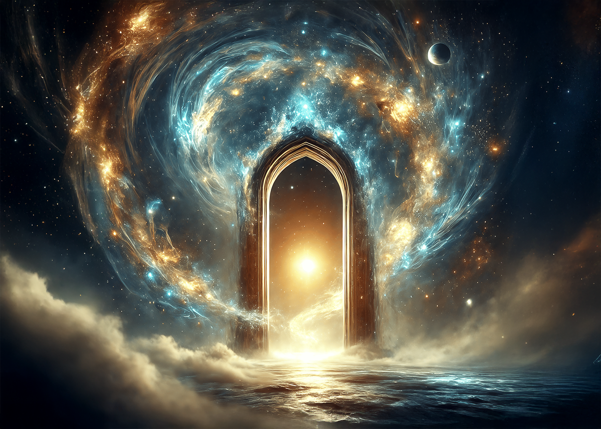 Celestial Gateway Sympathy Card, Spiritual Encouragement (Digital Download)