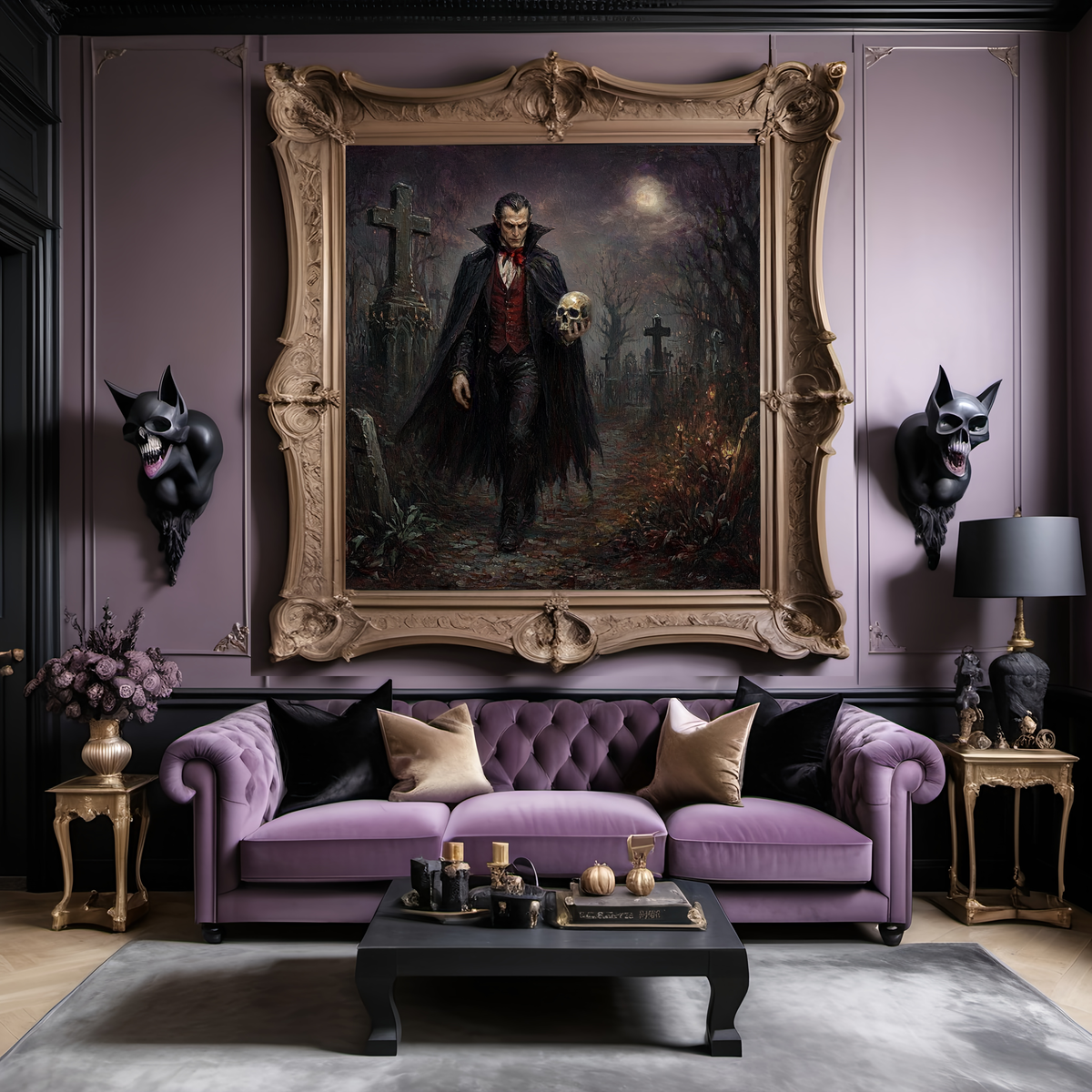 The Keeper of Bones Gothic Vampire Cemetery Wall Art (Digital Download)