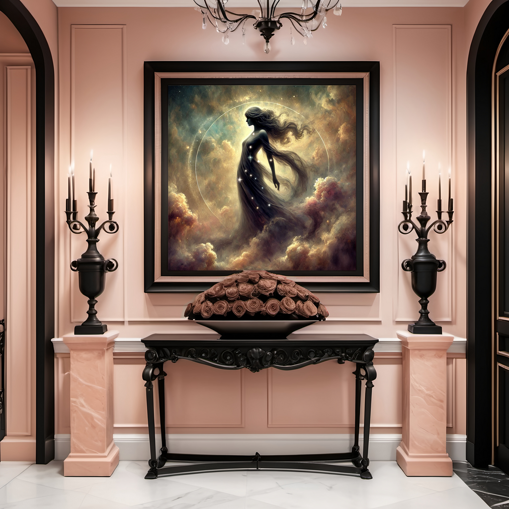 Virgo Zodiac Celestial Maiden Fantasy Constellation Wall Art Astrology Star Sign Artwork (Digital Download)