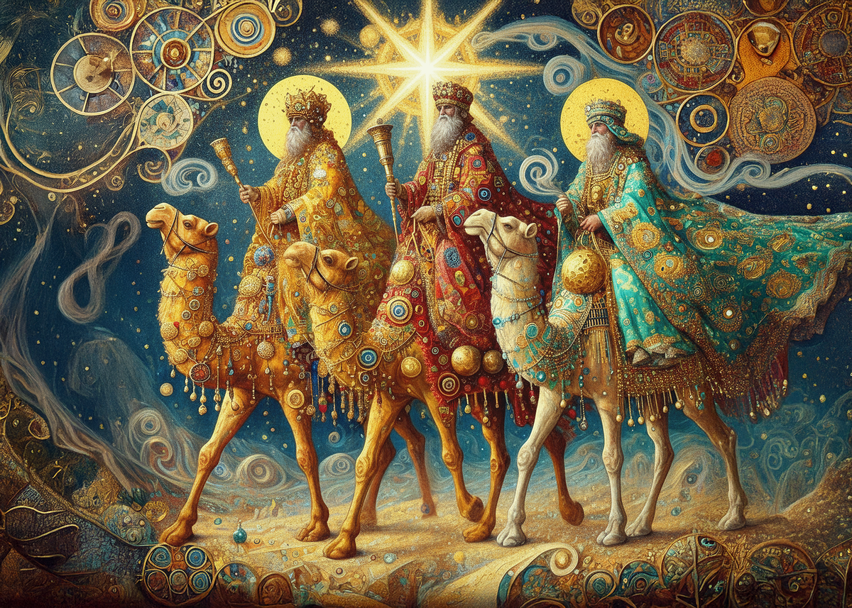 Printable Three Wise Men Under the Star Sacred Christmas Nativity Greeting Card Printable 5x7 Digital Download