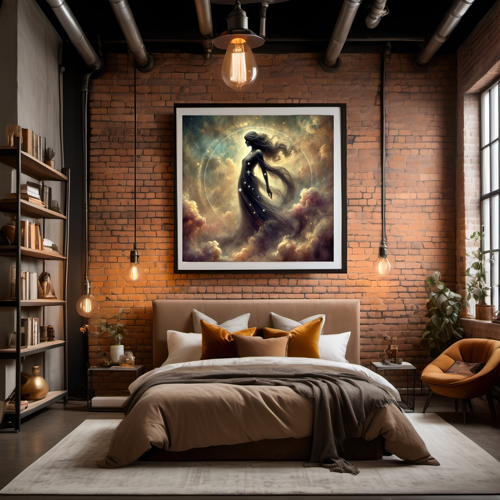 Virgo Zodiac Celestial Maiden Fantasy Constellation Wall Art Astrology Star Sign Artwork (Digital Download)