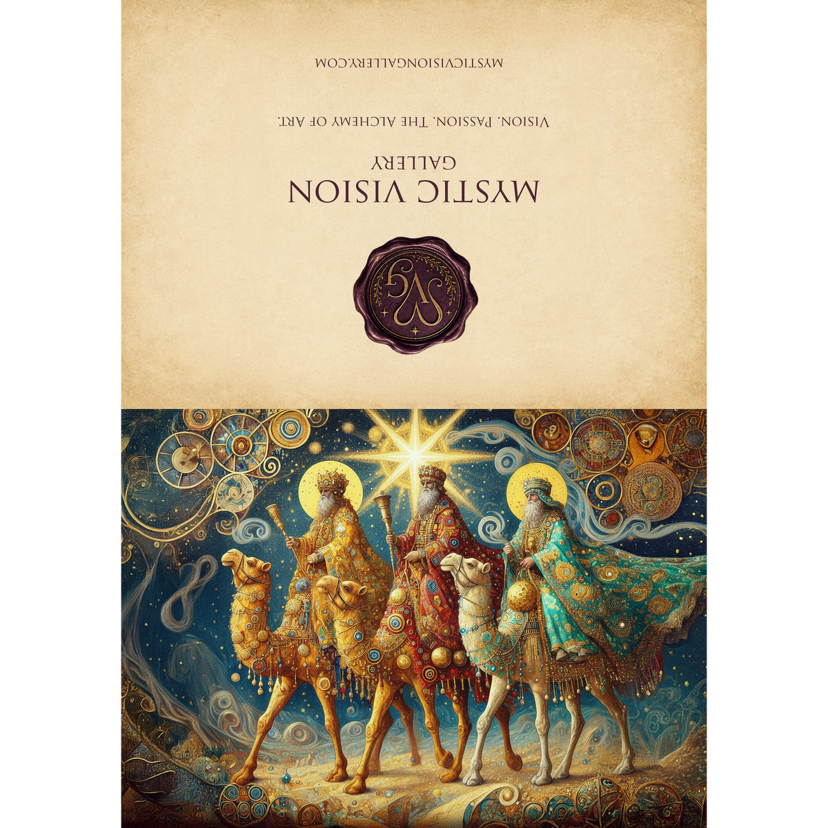Printable Three Wise Men Under the Star Sacred Christmas Nativity Greeting Card Printable 5x7 Digital Download