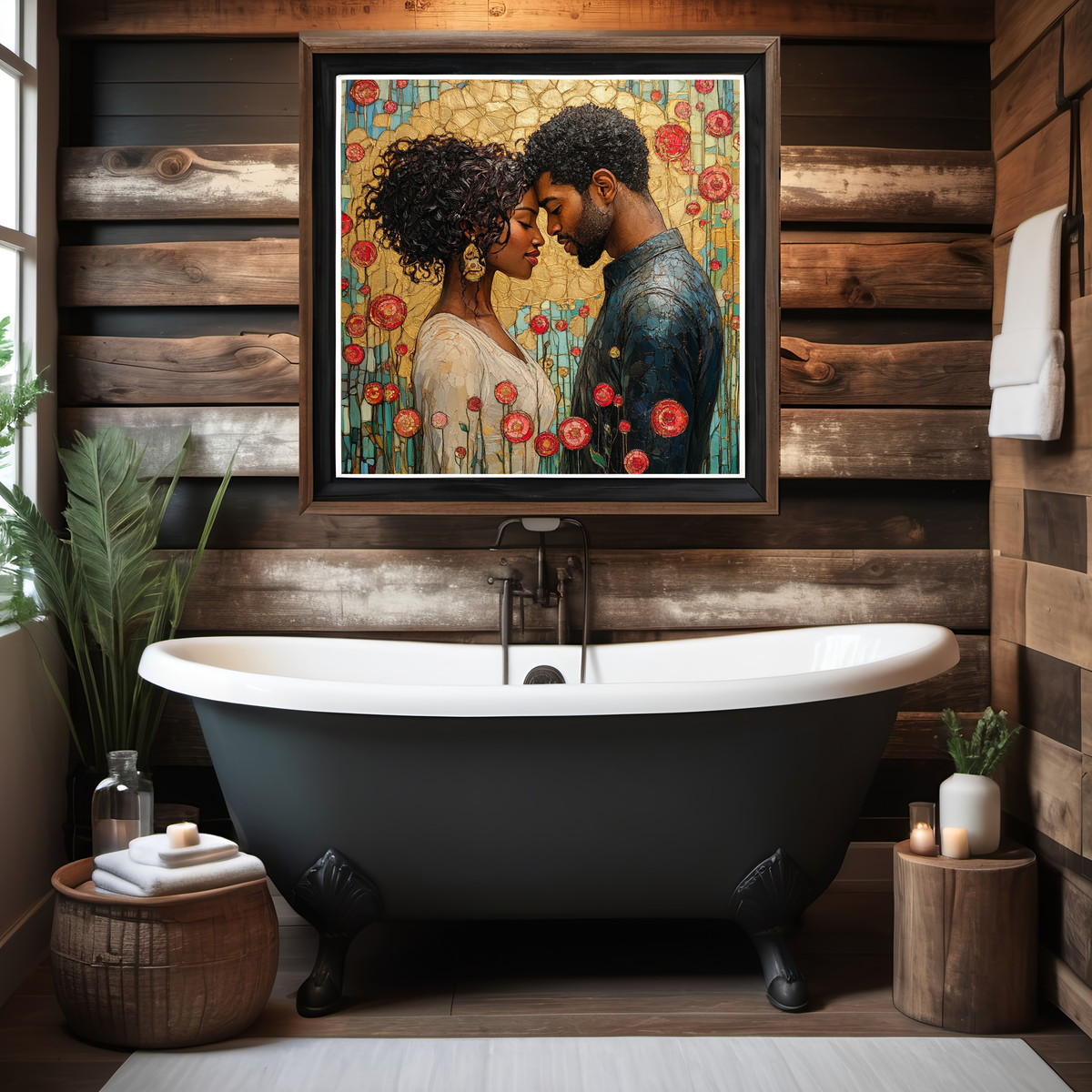 Romantic Couple Oil Painting Print: Love Portrait Wall Decor (Digital Download)