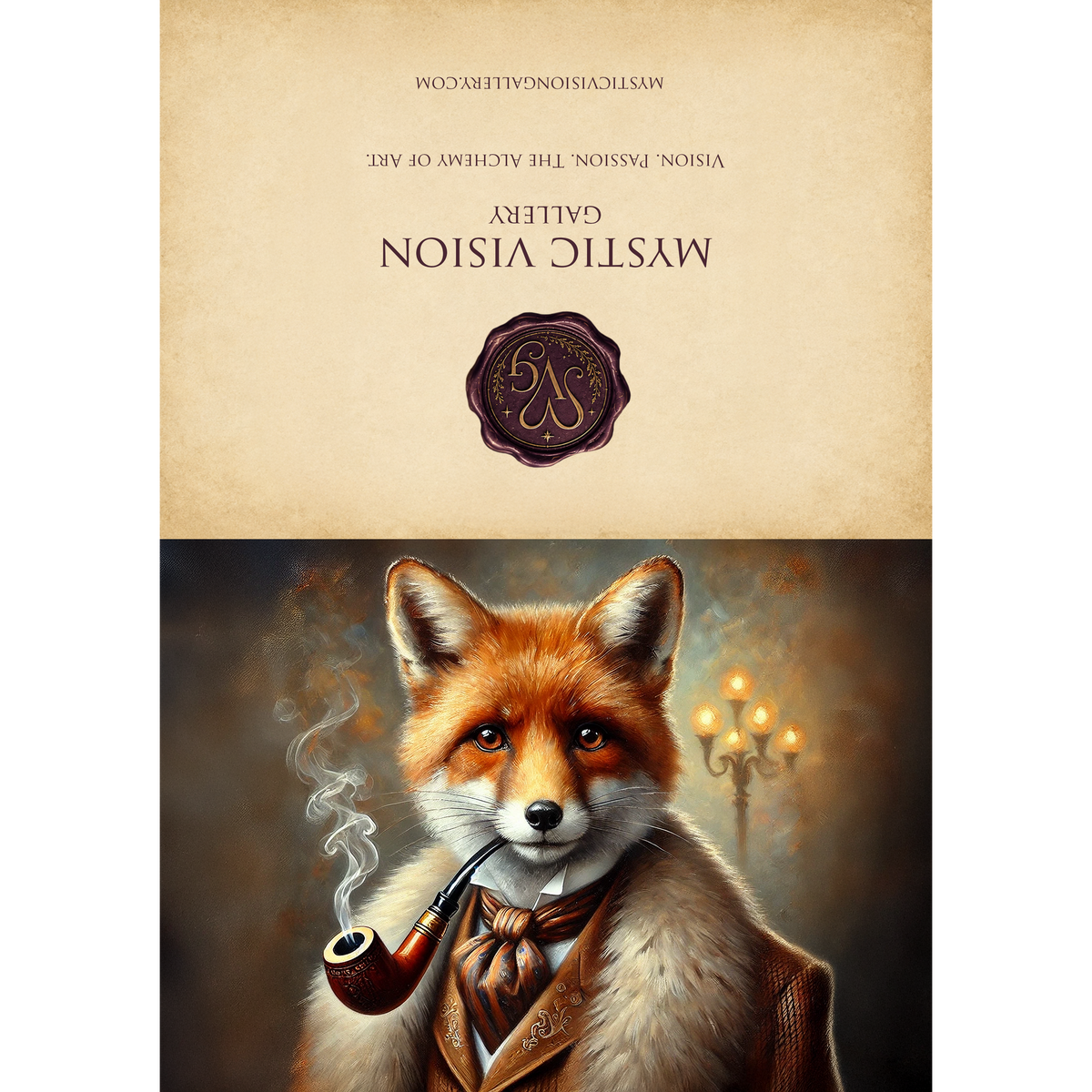 Printable Dignified Red Fox Gentleman Card: Whimsical Anthropomorphic Fox Art Vintage Style Greeting Card Digital Download