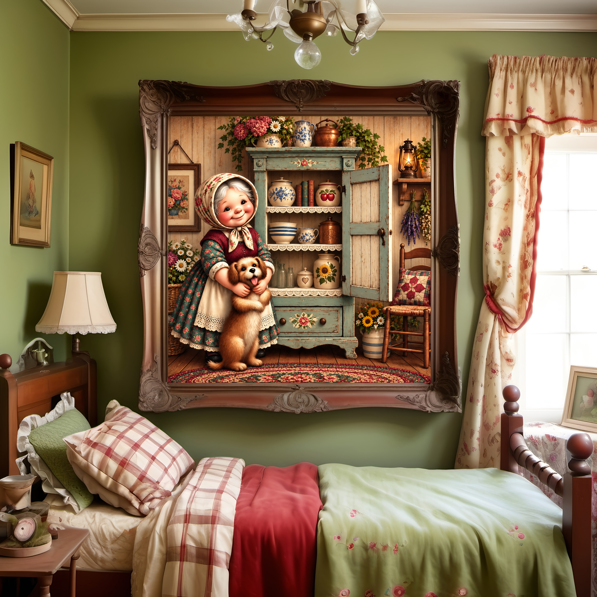 Old Mother Hubbard Print: Vintage Nursery Rhyme Art (Digital Download)