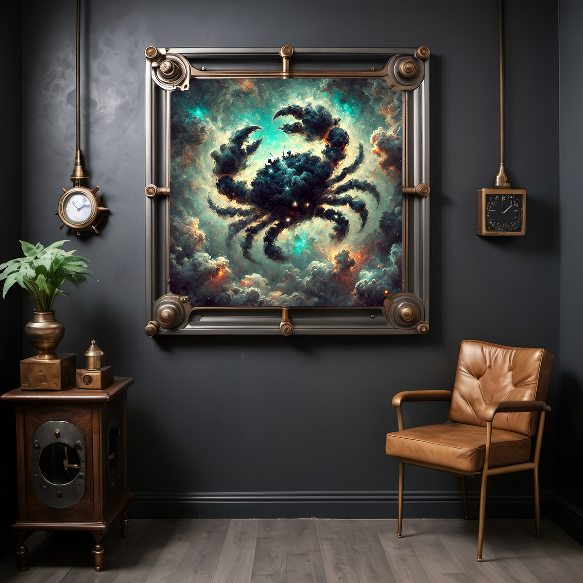 Cancer Zodiac Constellation Crab Celestial Nebula Fantasy Astrology Wall Art (Digital Download)