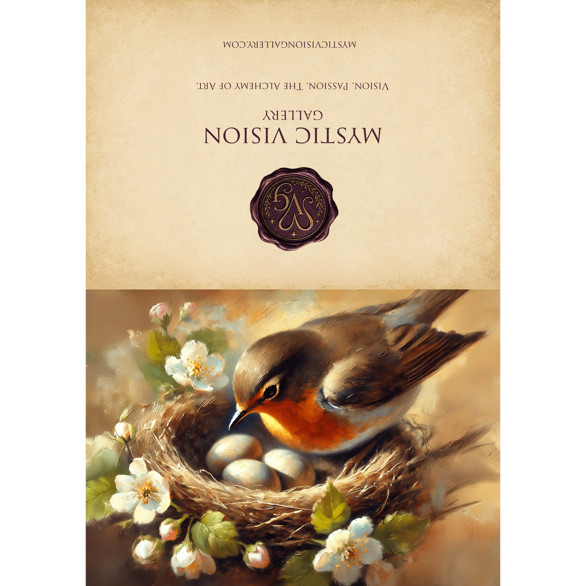 Printable Spring Bird Nest with Eggs Card: Gentle Nature Inspired Bird Art Vintage Style Greeting Card Digital Download
