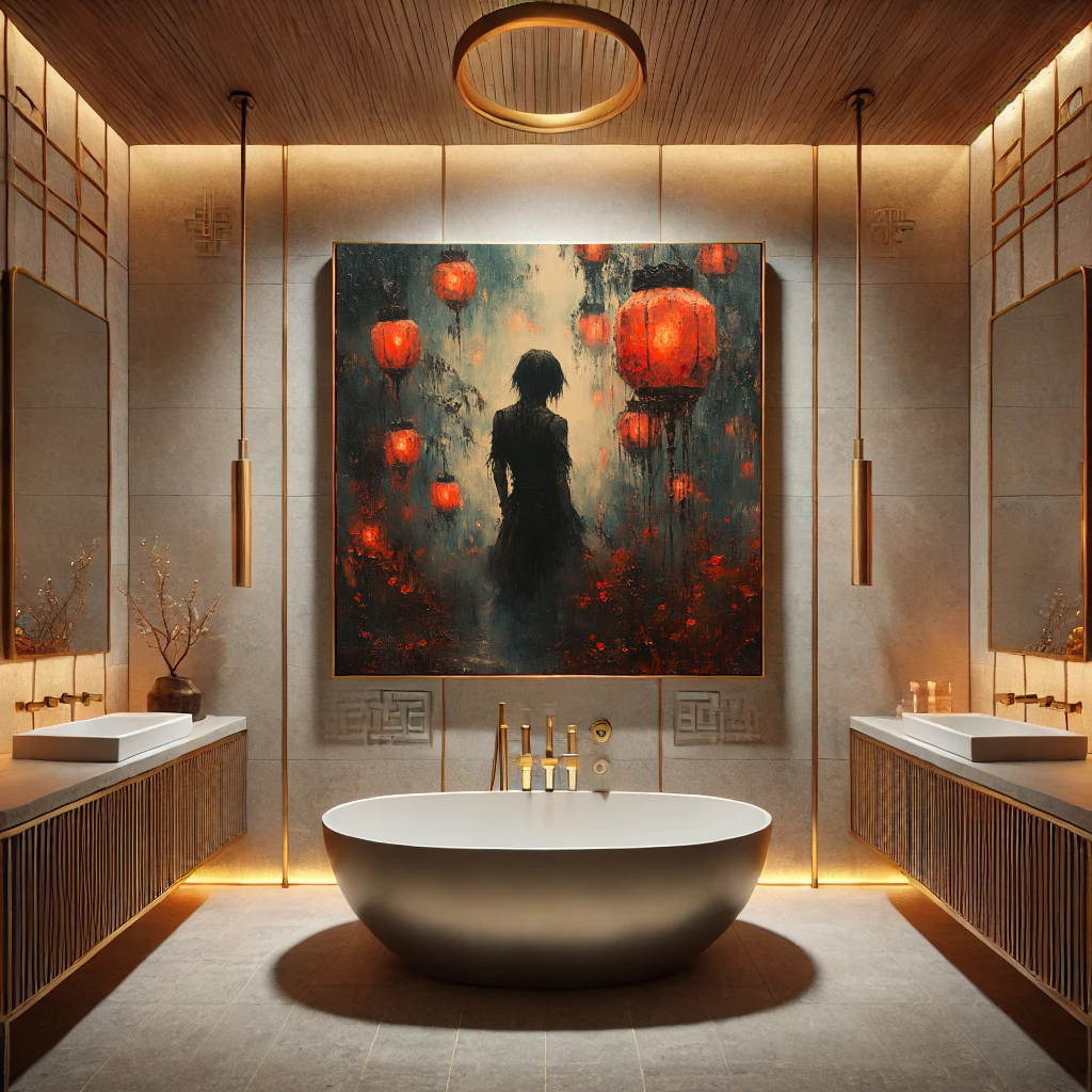 Lanterns of the Forgotten Dark Gothic Lantern Wall Art Haunted Atmospheric Painting Digital Download