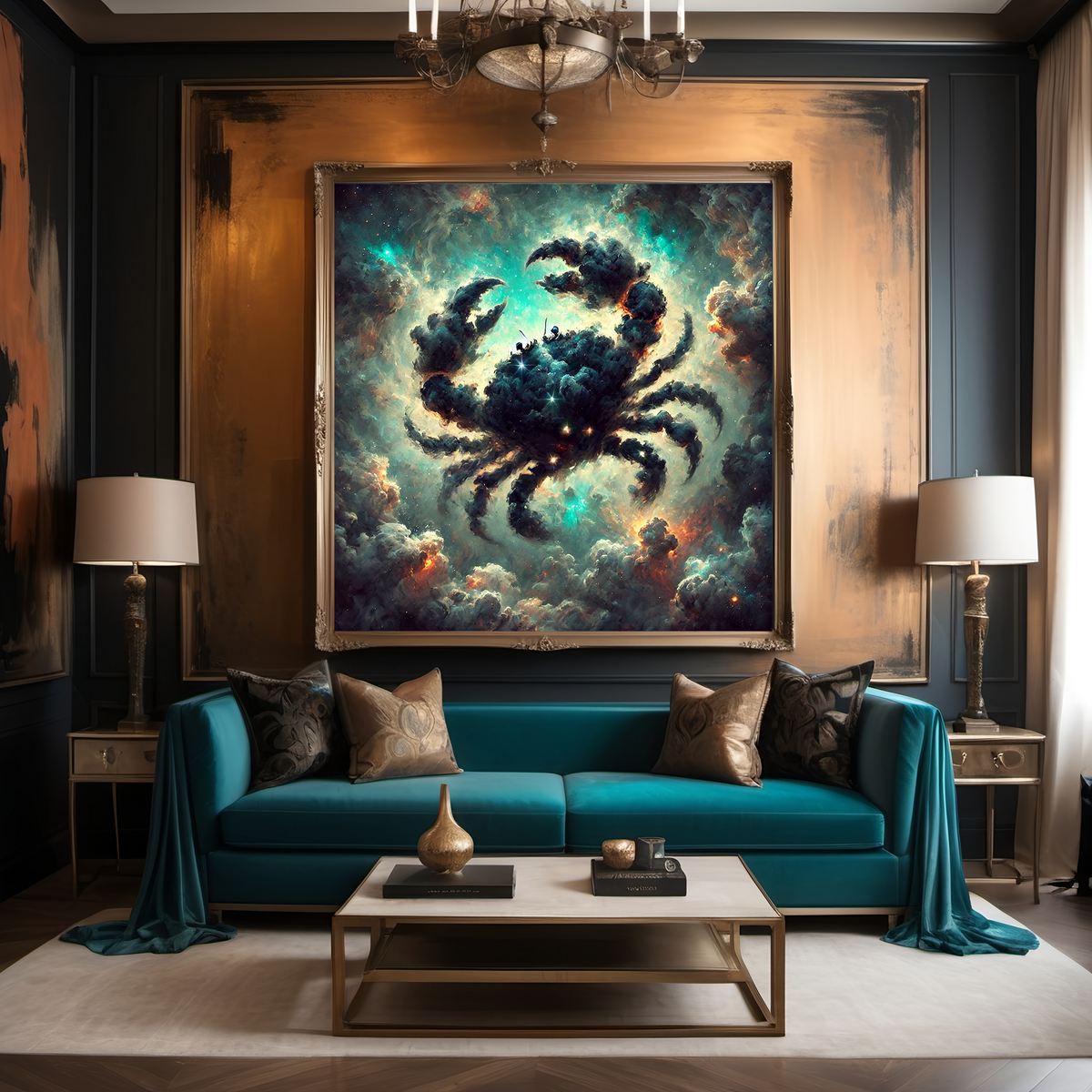 Cancer Zodiac Constellation Crab Celestial Nebula Fantasy Astrology Wall Art (Digital Download)