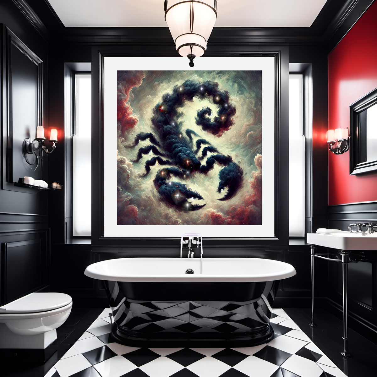 Scorpio Zodiac Constellation Celestial Scorpion Fantasy Astrology Wall Art Cosmic Nebula Painting (Digital Download)