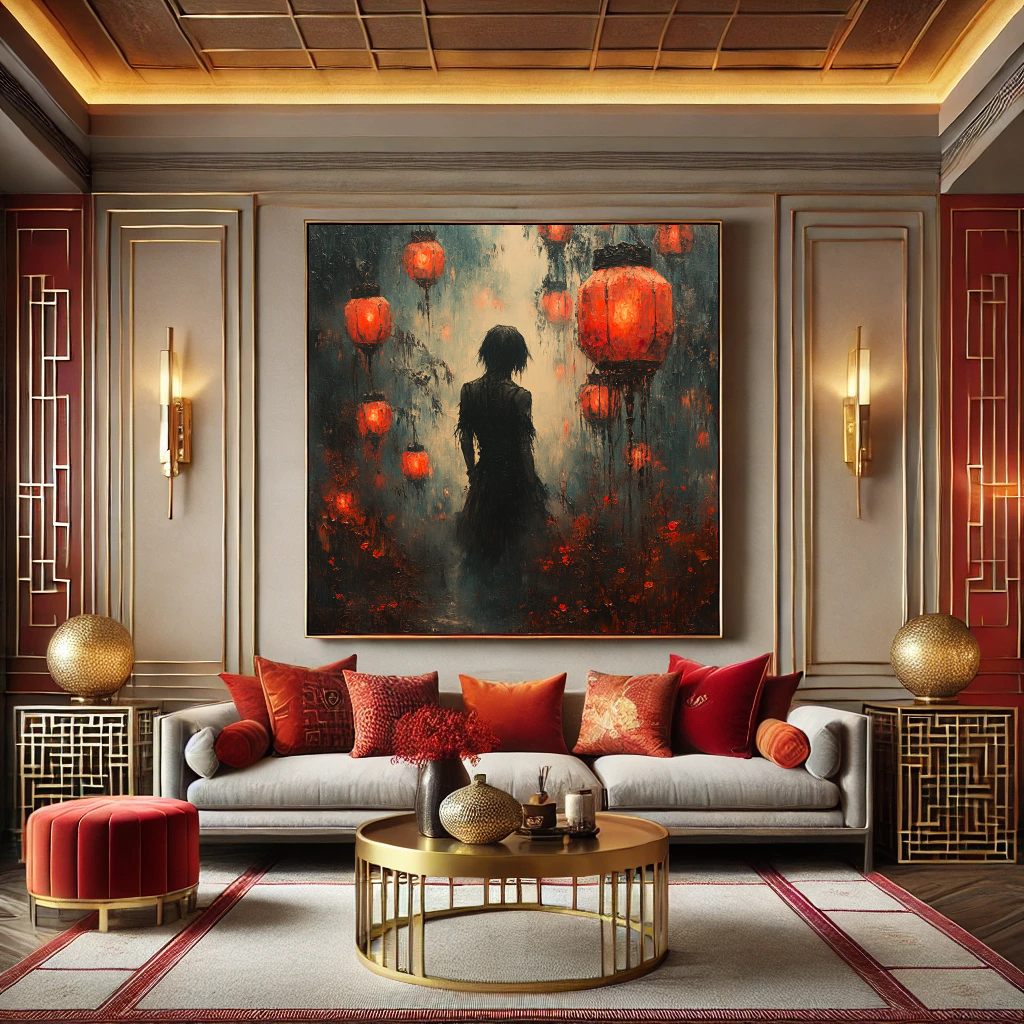 Lanterns of the Forgotten Dark Gothic Lantern Wall Art Haunted Atmospheric Painting Digital Download