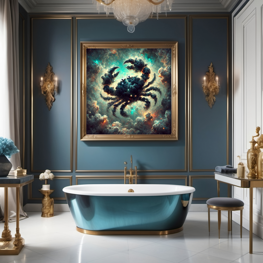 Cancer Zodiac Constellation Crab Celestial Nebula Fantasy Astrology Wall Art (Digital Download)