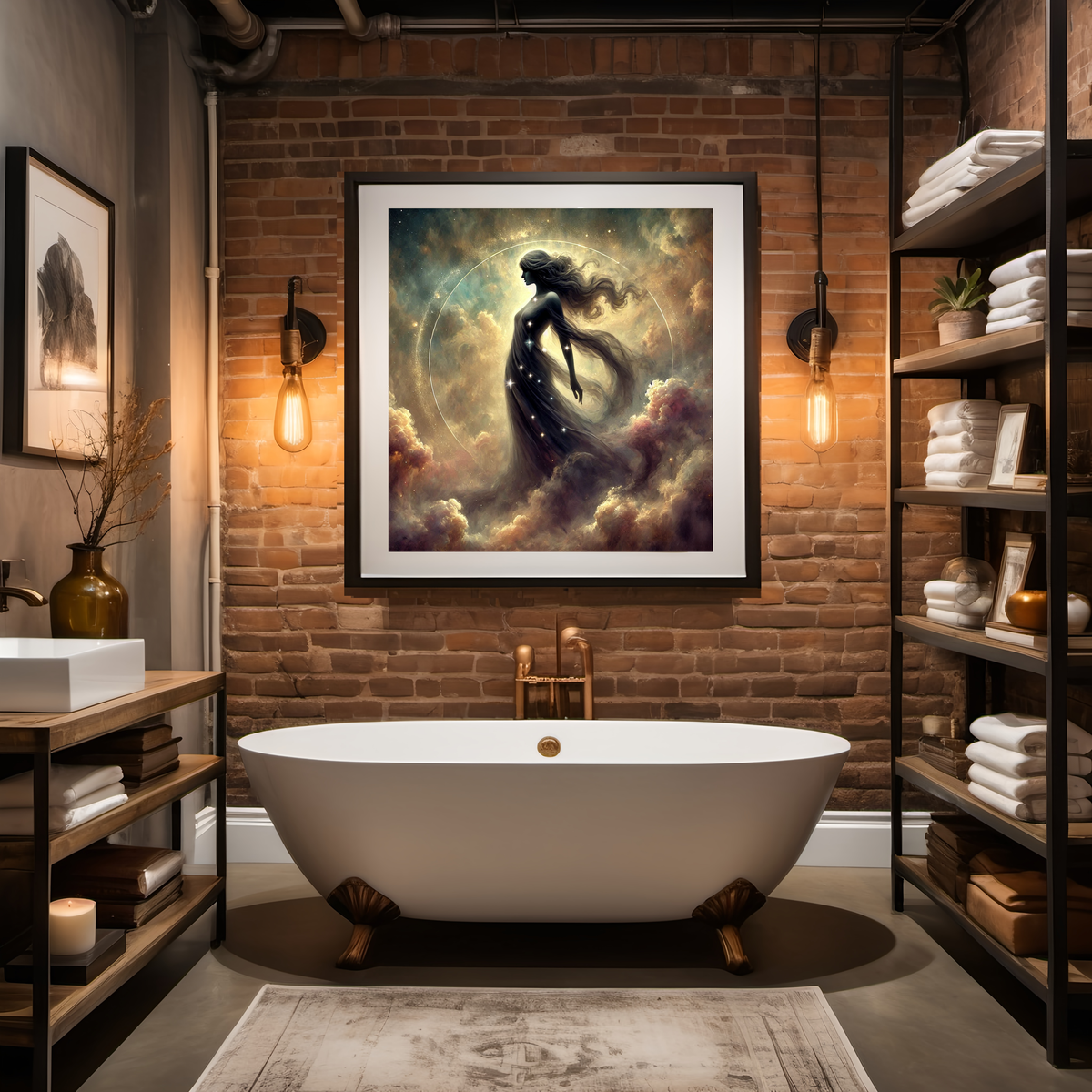 Virgo Zodiac Celestial Maiden Fantasy Constellation Wall Art Astrology Star Sign Artwork (Digital Download)