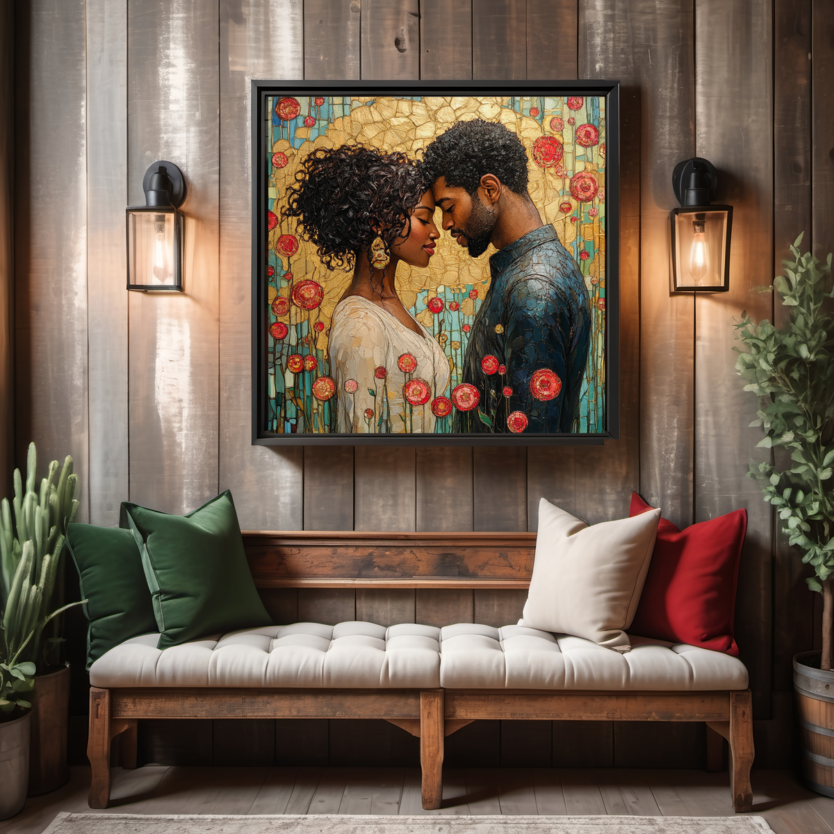 Romantic Couple Oil Painting Print: Love Portrait Wall Decor (Digital Download)