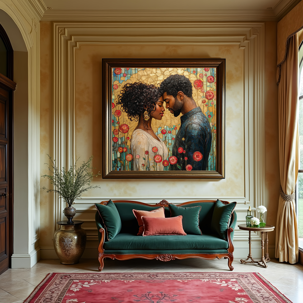 Romantic Couple Oil Painting Print: Love Portrait Wall Decor (Digital Download)
