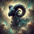 Aries Zodiac Wall Art Celestial Ram Constellation Astrology Fantasy Art Cosmic Nebula Star Sign Decor (Digital Download)