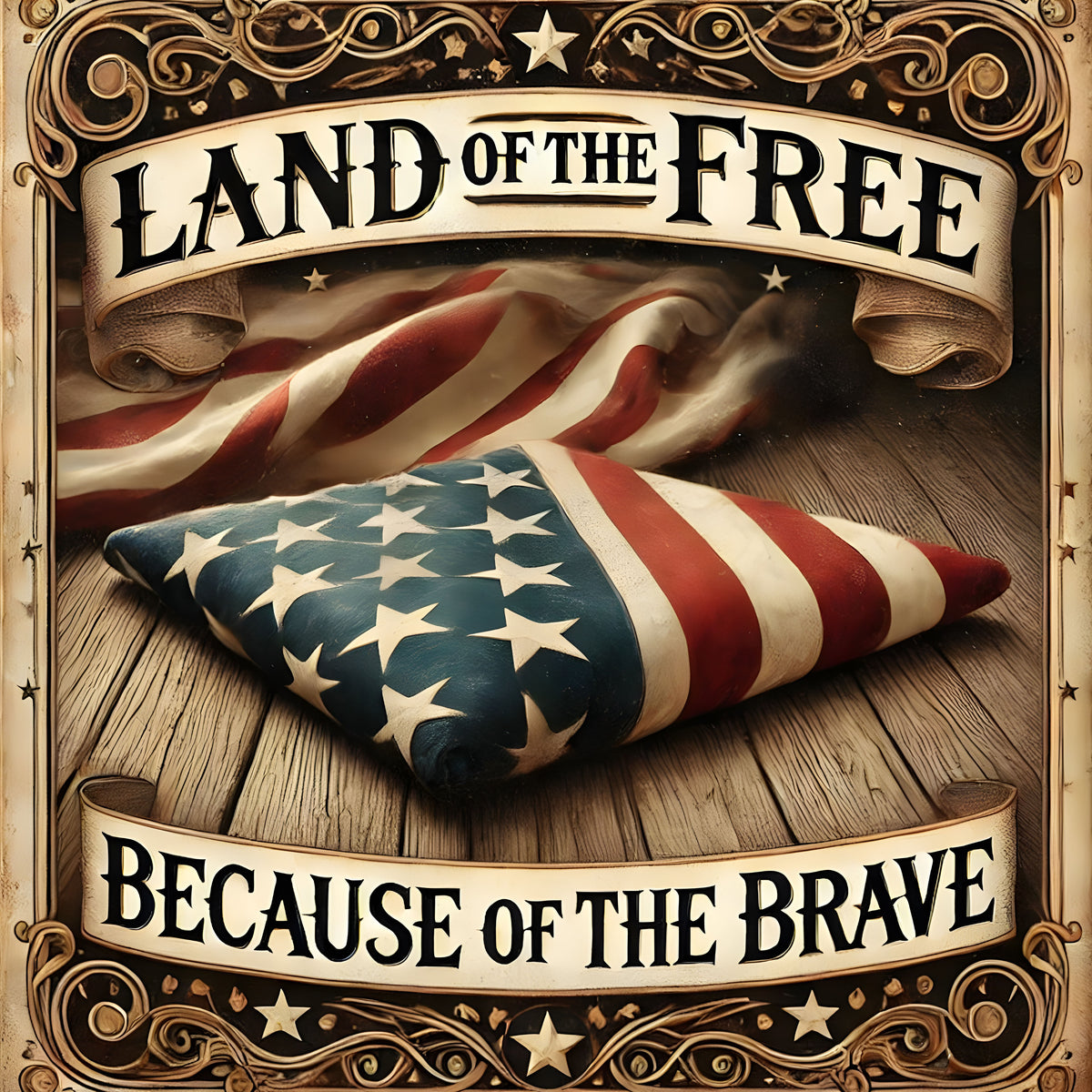 Vintage Memorial Day Sign: Patriotic American Flag Art (Digital Download)