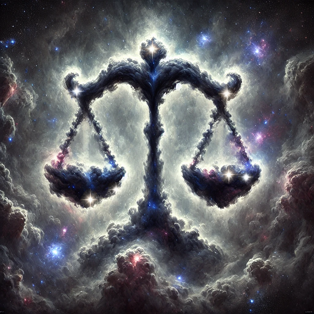 Libra Zodiac Constellation Celestial Scales Fantasy Astrology Wall Art Cosmic Balance Artwork (Digital Download)