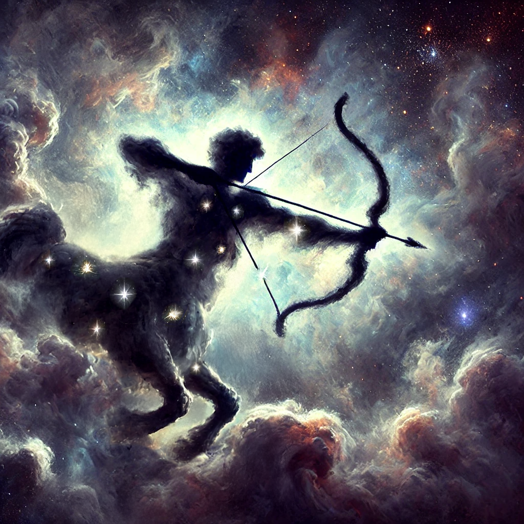 Sagittarius Zodiac Constellation Celestial Centaur Archer Fantasy Astrology Wall Art Cosmic Painting (Digital Download)