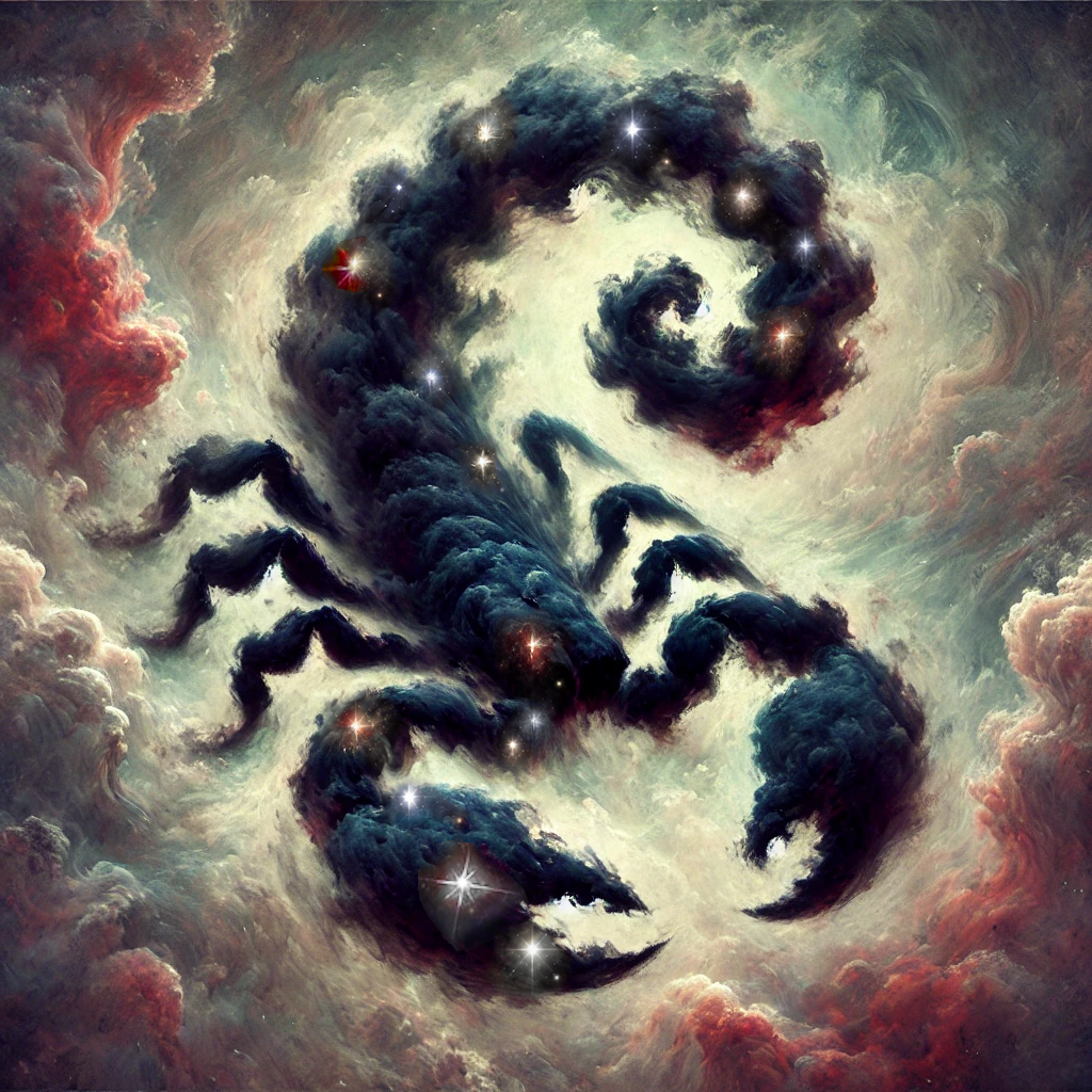 Scorpio Zodiac Constellation Celestial Scorpion Fantasy Astrology Wall Art Cosmic Nebula Painting (Digital Download)