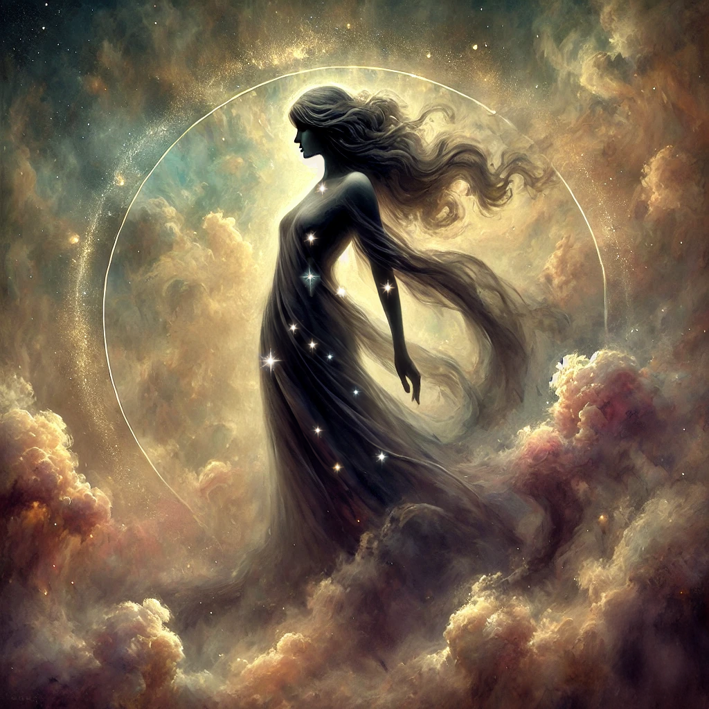 Virgo Zodiac Celestial Maiden Fantasy Constellation Wall Art Astrology Star Sign Artwork (Digital Download)