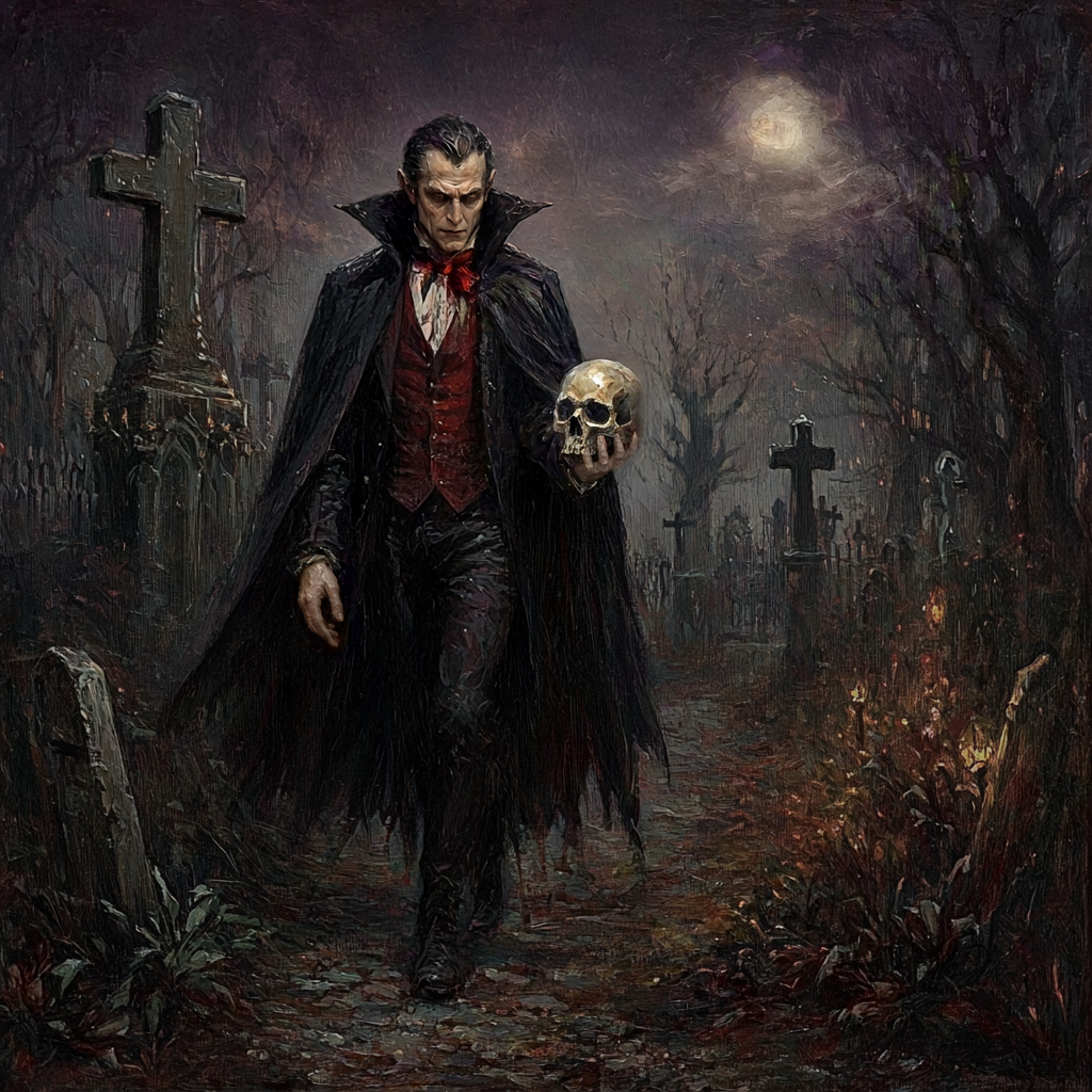 The Keeper of Bones Gothic Vampire Cemetery Wall Art (Digital Download)