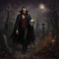 The Keeper of Bones Gothic Vampire Cemetery Wall Art (Digital Download)