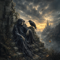 Grim Reaper Raven Art Gothic Castle Dark Fantasy Halloween Wall Decor (Digital Download)