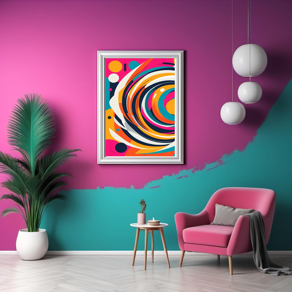 Abstract Pop Art Print: Swirling Comic Style Graphic (Digital Download)