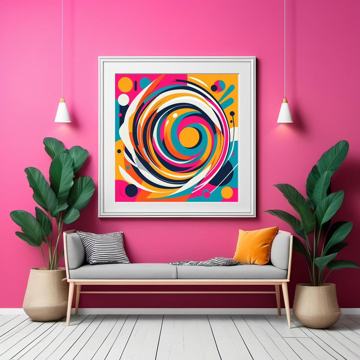 Abstract Pop Art Print: Swirling Comic Style Graphic (Digital Download)