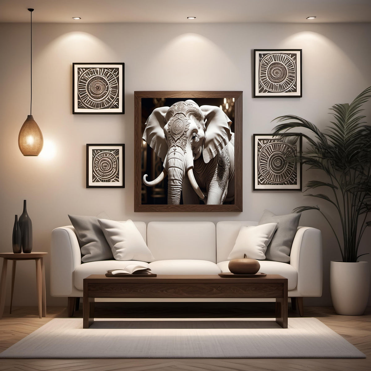 Tattooed Elephant Art Print: Bold Animal Wall Decor (Digital Download) 2