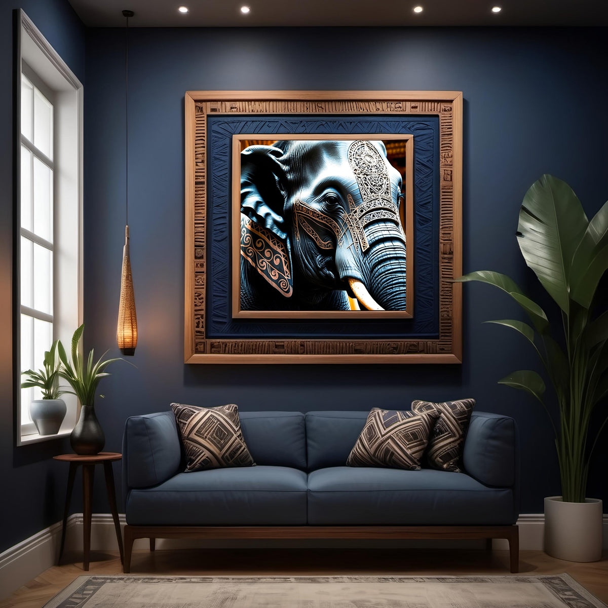 Tattooed Elephant Art Print: Intricate Animal Wall Decor (Digital Download)
