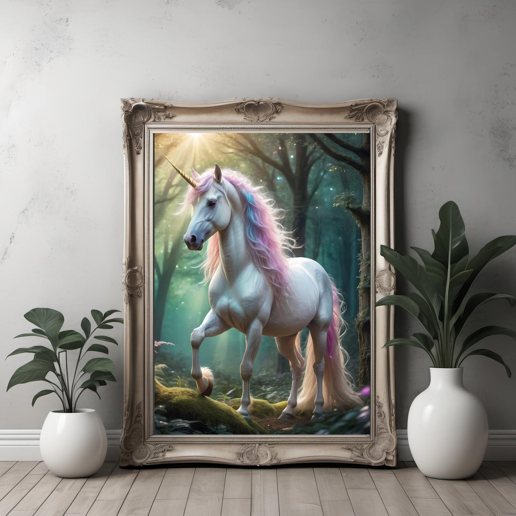 Magical Unicorn Forest Art Print: Dreamy Fantasy Decor (Digital Download)