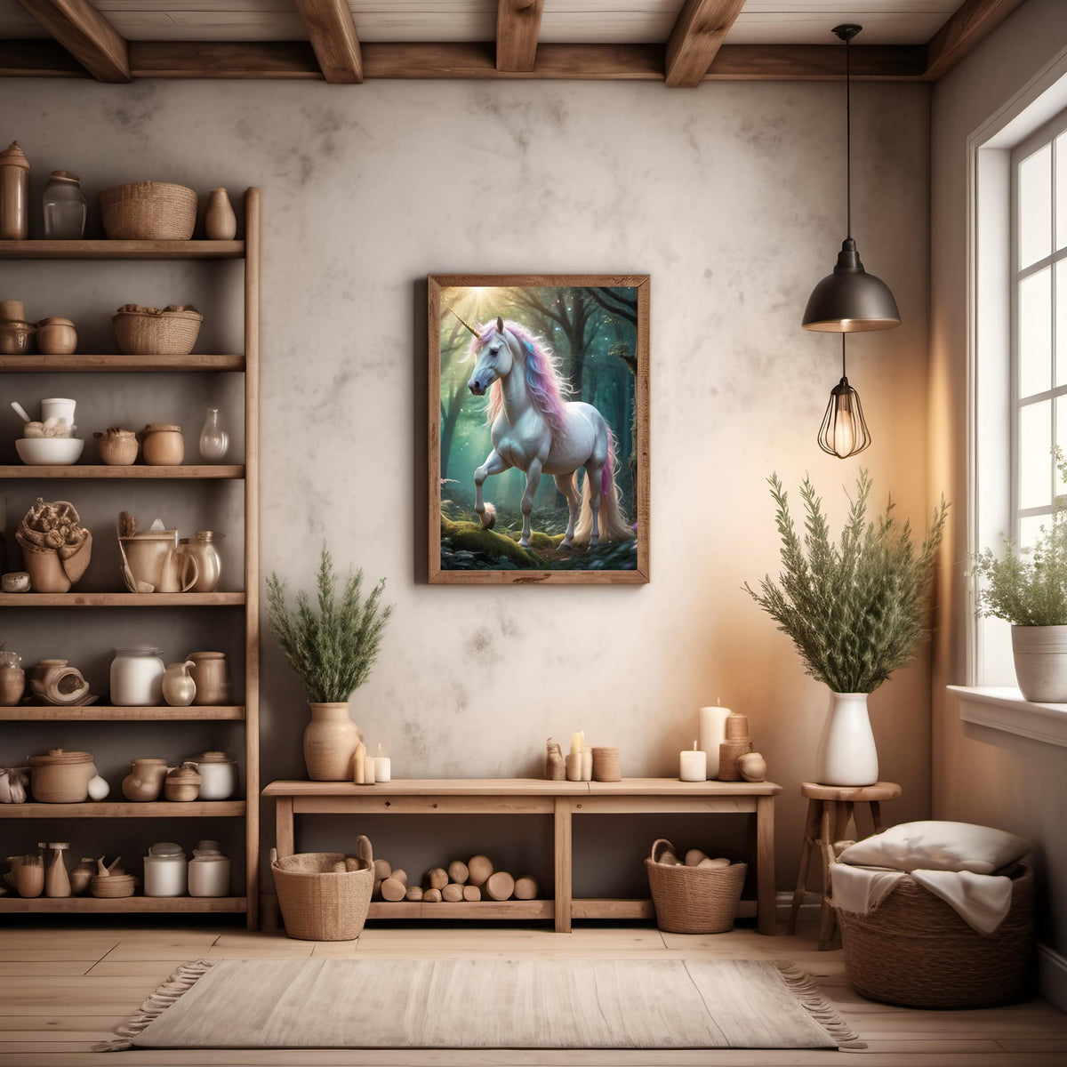 Magical Unicorn Forest Art Print: Dreamy Fantasy Decor (Digital Download)