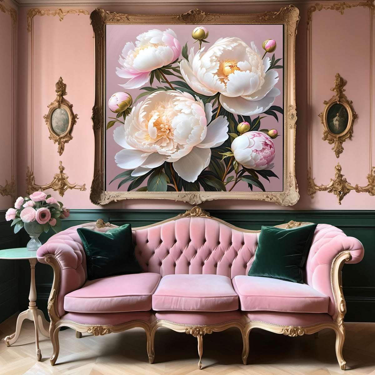 Pink Peony Floral Print: Elegant 4K Digital Painting (Digital Download)
