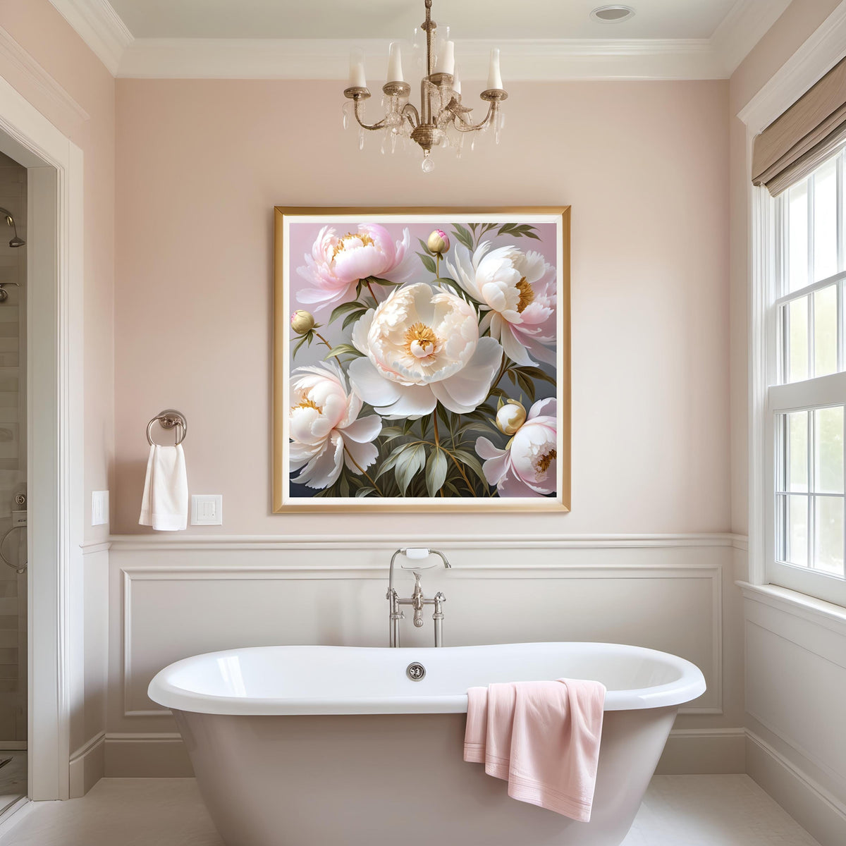 Pink Peony Floral Print: Elegant 4K Wall Art (Digital Download)