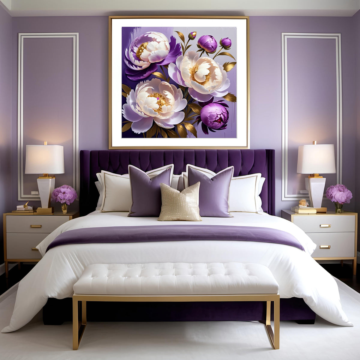 Purple Peony Floral Art Print: Elegant Botanical Wall Decor (Digital Download) 2