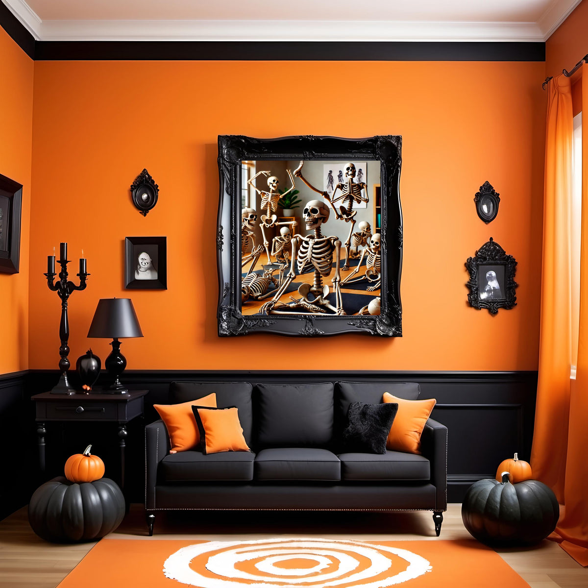 Skeleton Yoga Print: Funny Halloween Art, Spooky Whimsical Decor (Digital Download) 2