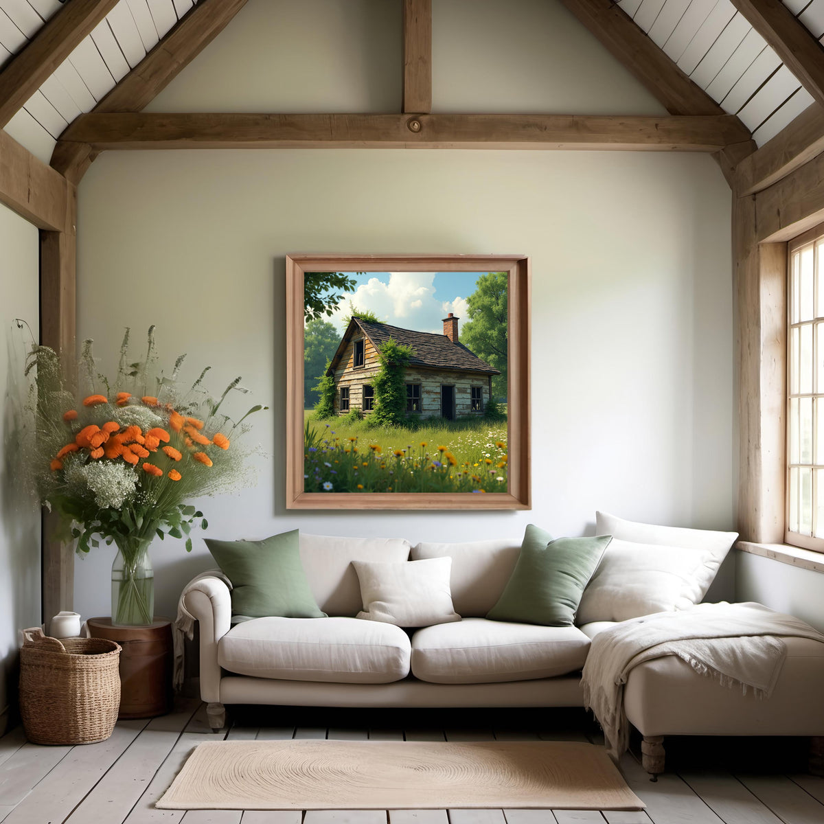 Rustic Farmstead Digital Print: Vintage Countryside Wall Art (Instant Download)
