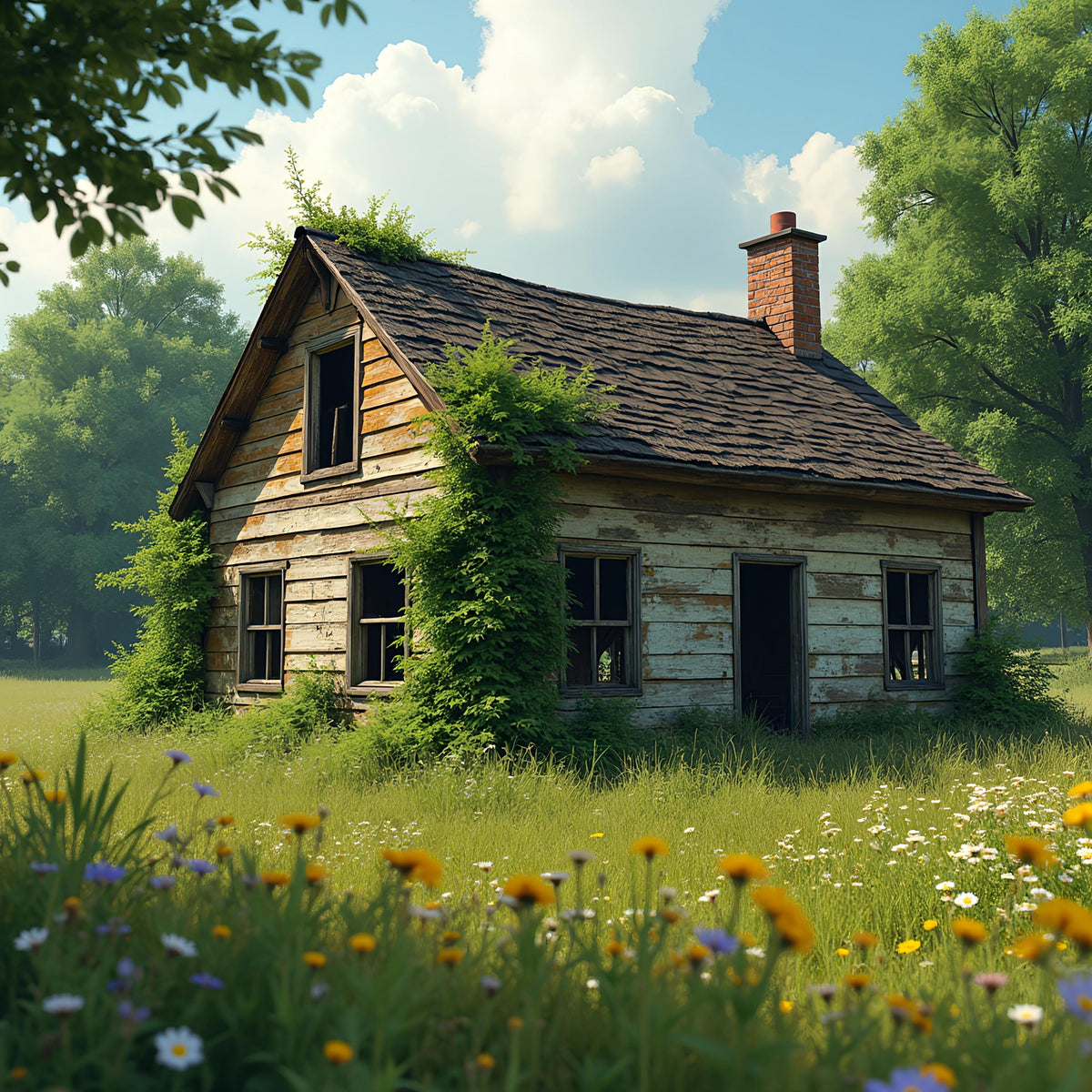 Rustic Farmstead Digital Print: Vintage Countryside Wall Art (Instant Download)