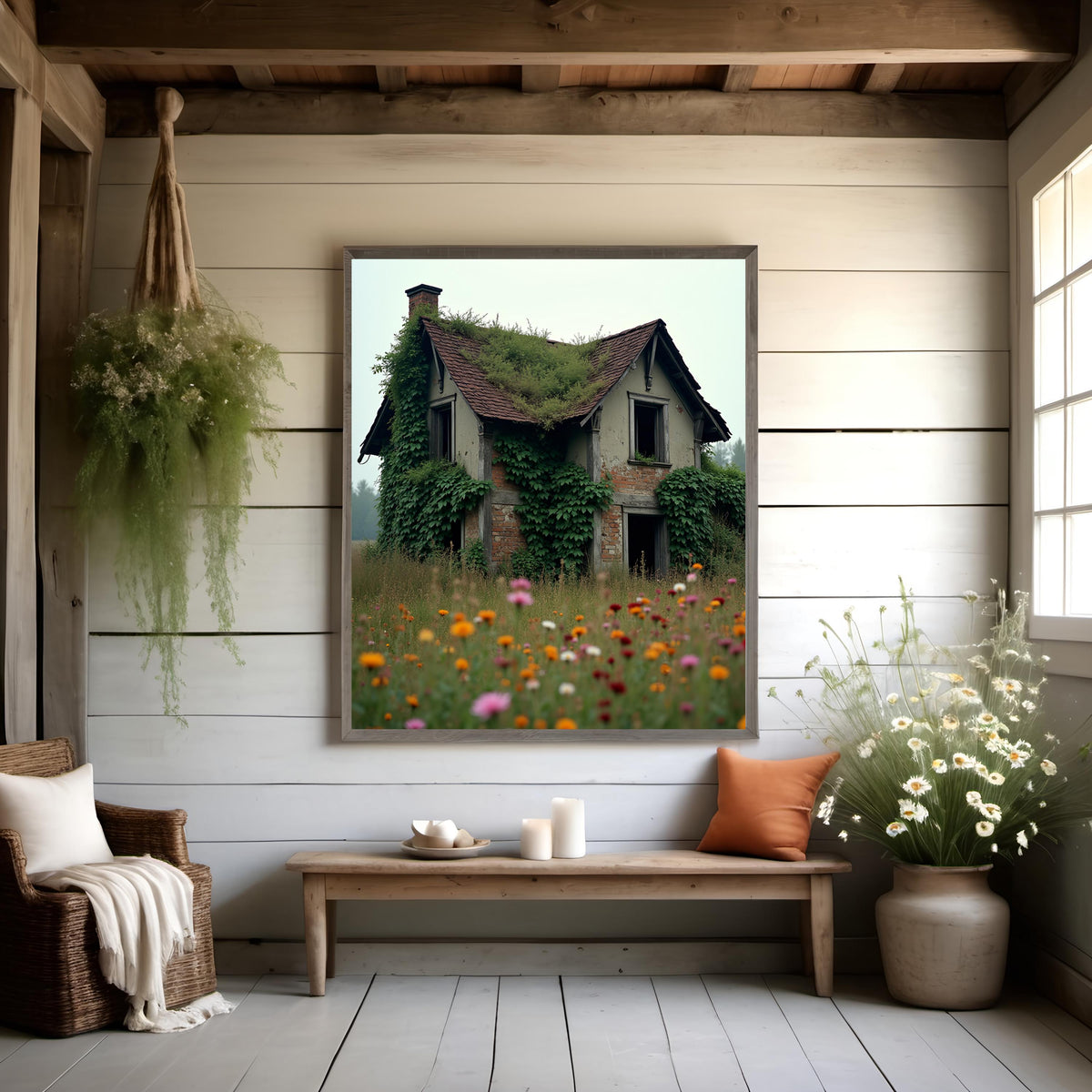 Rustic Farmstead Digital Print: Overgrown Field, Wildflowers (Digital Download)