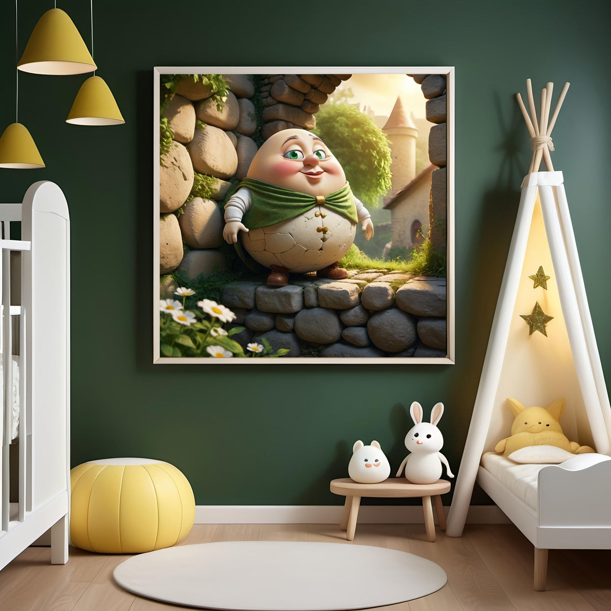 Humpty Dumpty Nursery Rhyme Art: Whimsical Storybook Print (Digital Download)