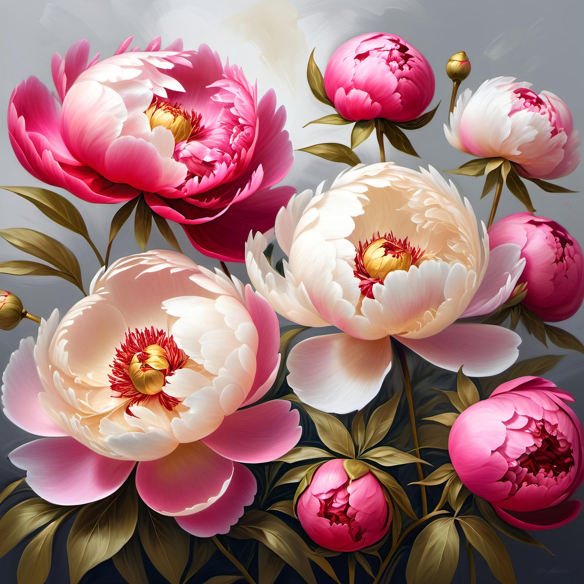Pink Peony Floral Print: Elegant Botanical Wall Art (Digital Download)