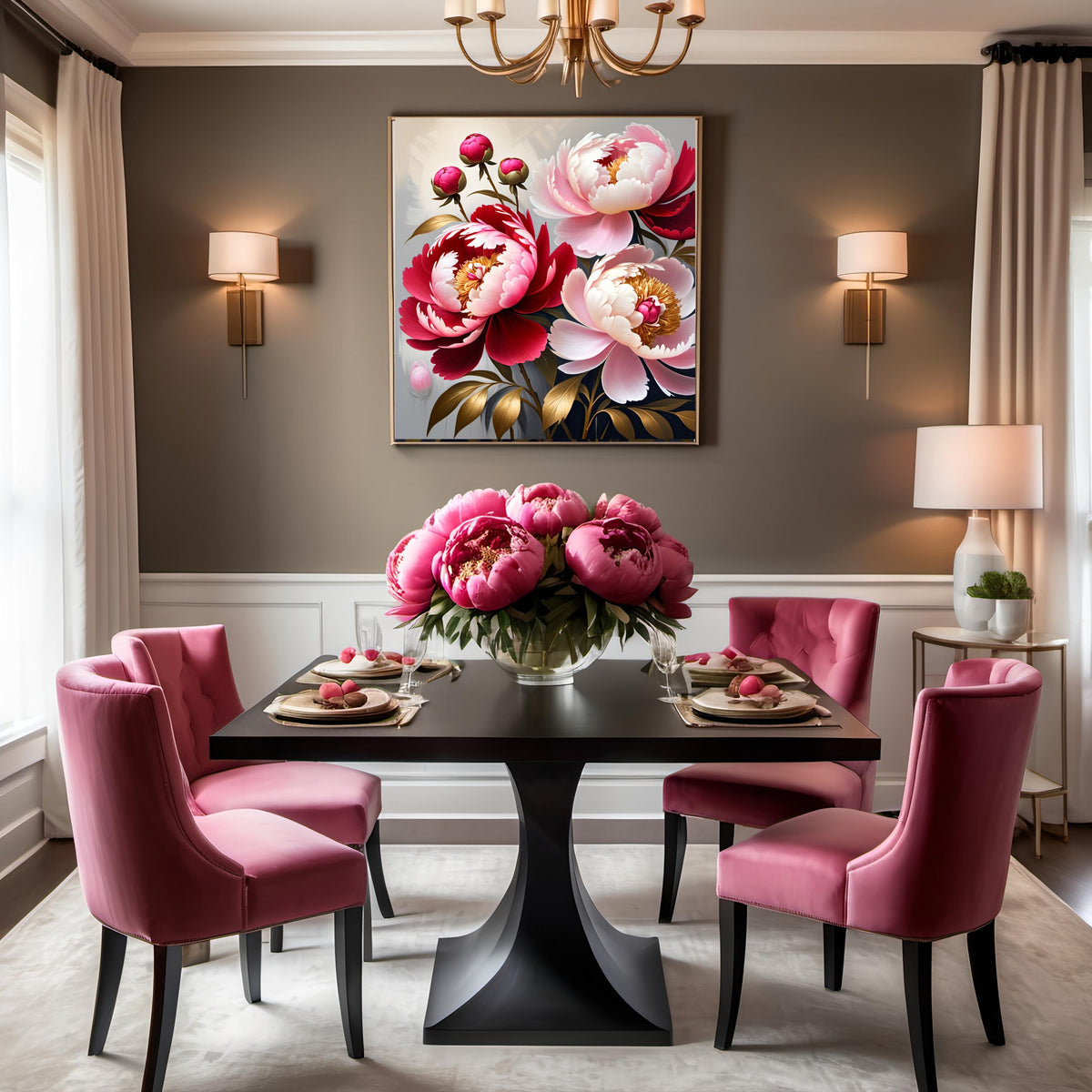 Pink Peony Floral Print: Ruby & Rose Garden (Digital Download)