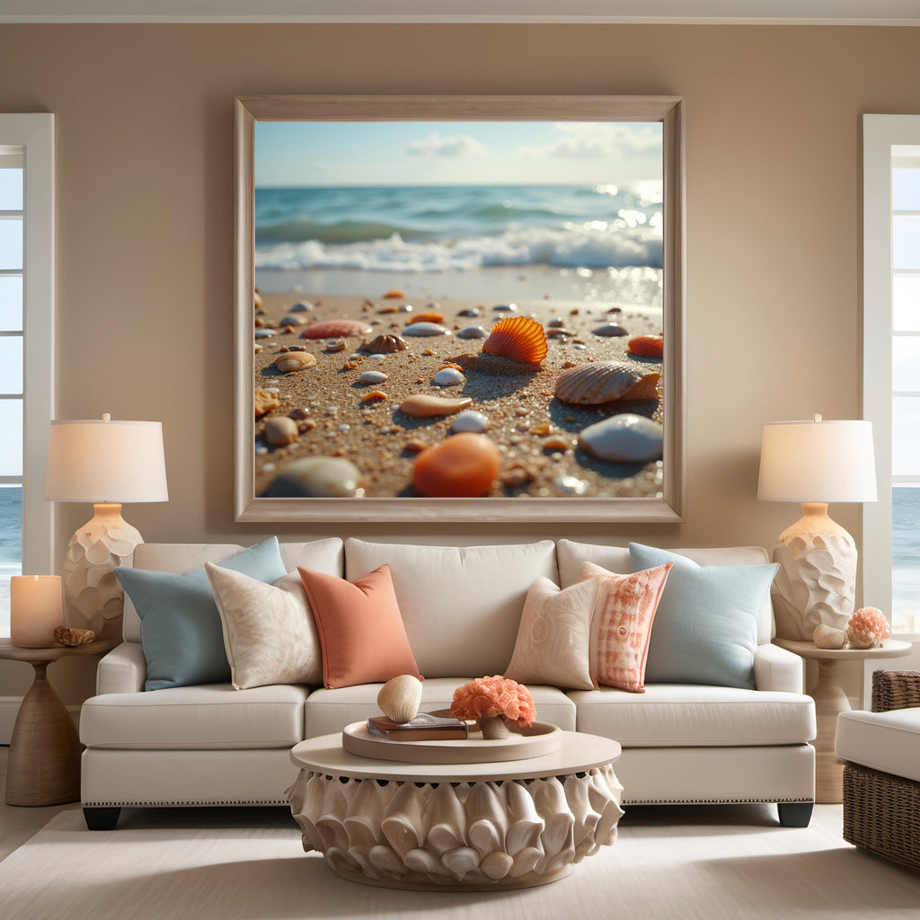 Sandy Beach Digital Print: Ultra Realistic Coastal Seascape (Digital Download)